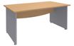 Bureau droit DUAL - L120 - Pieds Alu - plateau imitation Hêtre