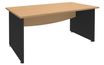 Bureau droit DUAL - L140 - Pieds Anthracite - plateau imitation Hêtre