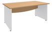 Bureau droit DUAL - L160 - Pieds blanc - plateau imitation Hêtre