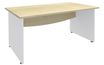 Bureau droit DUAL - L180 - Pieds blanc - plateau imitation Erable