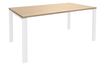 Bureau simple IRIS - L140 cm - Pieds blanc - plateau imitation Chêne clair