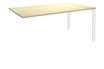 Bureau simple IRIS - L120 cm - Plan suivant - Pieds blanc - plateau imitation Erable