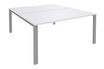 Bureau Bench IRIS - L120 cm - Plan de départ - Pieds aluminium - plateau Blanc perle