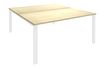 Bureau Bench IRIS - L120 cm - Plan de départ - Pieds blanc - plateau imitation Erable
