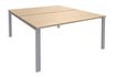 Bureau Bench IRIS - L160 cm - Plan de départ - Pieds aluminium - plateau imitation Chêne clair