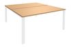 Bureau Bench IRIS - L180 cm - Plan de départ - Pieds blanc - plateau imitation Hêtre