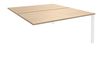 Bureau Bench IRIS - L140 cm - Plan suivant - Pieds blanc - plateau imitation Chêne clair