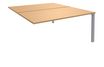 Bureau Bench IRIS - L160 cm - Plan suivant - Pieds aluminium - plateau imitation Hêtre