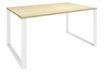 Bureau droit LOFTER - L160 cm - Plateau imitation Erable - pied Blanc