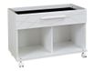 Rangement bas mobile SUNDAY - L80 x H59 x P42 - 1 tiroir+ 2 cases - blanc graphic