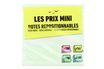 Les Prix Mini - Bloc Cube notes repositionnables - 400 feuilles - 76 x 76 mm - couleurs pastels assorties