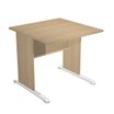 Bureau droit Trend - L80 - Pieds bois - plateau imitation chêne