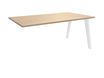 Bureau simple STEELY - L180 cm - Bureau suivant - Pieds blanc - plateau imitation Chêne clair