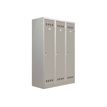 Vestiaire Industrie Salissante - 3 portes - 180 x 120 x 50 cm - gris/gris