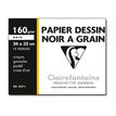3329680967715-Clairefontaine Etival - Pochette papier à dessin - 12 feuilles - 24 x 32 cm - 160 gr - noir-Avant-0