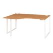 Bureau compact gauche - SUNDAY - noyer - pieds cadre