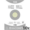 Exacompta - 10 Packs de 100 Fiches Bristol - A4 - petits carreaux - non perforées - vert