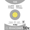 Exacompta - 10 Packs de 100 Fiches Bristol - A5 - petits carreaux - non perforées - jaune