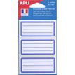 Apli Agipa - 24 Étiquettes scolaires cadre et lignes bleus - 34 x 75 mm - réf 111980