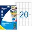 Apli Agipa - Etui A5 - 320 Étiquettes blanches multi-usages - 48,5 x 25 mm - coins arrondis - réf 114014