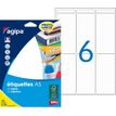Apli Agipa - Etui A5 - 96 Étiquettes blanches multi-usages - 97 x 46 mm - coins arrondis - réf 114028