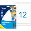 Apli Agipa - Etui A5 - 192 Étiquettes blanches multi-usages - 56 x 34 mm - coins arrondis - réf 114086
