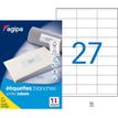 Apli Agipa - 2700 Étiquettes adhésives blanches multi-usages - 70 x 31 mm - coins droits - réf 119001