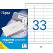 Apli Agipa - 3300 Étiquettes adhésives blanches multi-usages - 70 x 25 mm - coins droits - réf 119007