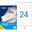 Apli Agipa - 2400 Étiquettes adhésives blanches multi-usages - 70 x 36 mm - coins droits - réf 119011