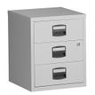 Caisson mobile métallique monobloc - H52 x L41 x P40 cm - 3 tiroirs - gris