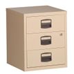 Caisson mobile métallique monobloc - H52 x L41 x P40 cm - 3 tiroirs - beige