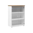 Rangement mi-hauteur YES ! - L80 x H109 x P42 - 2 portes vitrées - Merisier