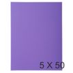 3130637218008-Exacompta Rock"s - 5 Paquets de 50 Chemises 1 rabat - 210 gr - violine--0