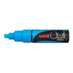 4902778140154-UNI CHALK - Marqueur craie - pointe biseau large - bleu clair-Angle gauche-0
