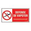 Pickup - Panneau de signalisation - 300 x 150 mm - Défense de vapoter