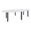 Table de réunion ovale - L280 cm - pieds exprim carbone - Plateau blanc perle
