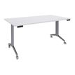 Table de réunion abattantes - L160 x P80 cm - pied alu - plateau blanc perle