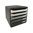 Exacompta BigBox Plus - Module de classement 5 tiroirs - noir/gris brillant
