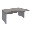 3253310175518-Bureau compact à droite DUAL - L180 cm - Pieds alu - plateau imitation Chêne gris (Pieds de renfort ou caisson bout de bureau obligat-P_400009089_1-0