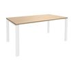 Bureau simple IRIS - L140 cm - Pieds blanc - plateau imitation Chêne clair