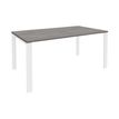Bureau simple IRIS - L140 cm - Pieds blanc - plateau imitation Chêne gris