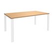 0404000121008-Bureau simple IRIS - L180 cm - Pieds blanc - plateau imitation Hêtre-P_400012100_1-0
