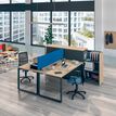 0404000123002-Bureau droit LOFTER - L180 cm - Plateau imitation chêne clair - pied Carbone-P_400012300_4-1