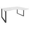 Bureau compact LOFTER - L160 cm - Retour à droite - Plateau Blanc - pied Carbone - (pied de renfort obligatoire à rajouter - non inclus)
