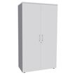 Armoire haute IRIS - H180 x L80 x P47 - 2 portes - Corps aluminium - Dessus et portes Blanc perle