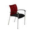 Lot de 4 chaises JULIA - avec accoudoirs - assise noire et dossier rouge
