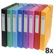 Exacompta Exabox - 8 Boîtes de classement en carte lustrée - dos 25 mm - coloris assortis