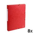 Exacompta Exabox - 8 Boîtes de classement en carte lustrée - dos 25 mm - rouge