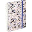 Agenda spiralé à élastique Flowers - 1 semaine sur 2 pages - 15 x 21 cm - rose - Oxford