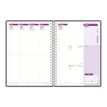 3147280123597-Agenda spiralé à élastique Flowers - 1 semaine sur 2 pages - 15 x 21 cm - rose - Oxford--5